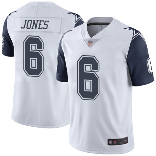 Men Dallas Cowboys Limited White Chris Jones 6 Rush Vapor Untouchable NFL Jersey